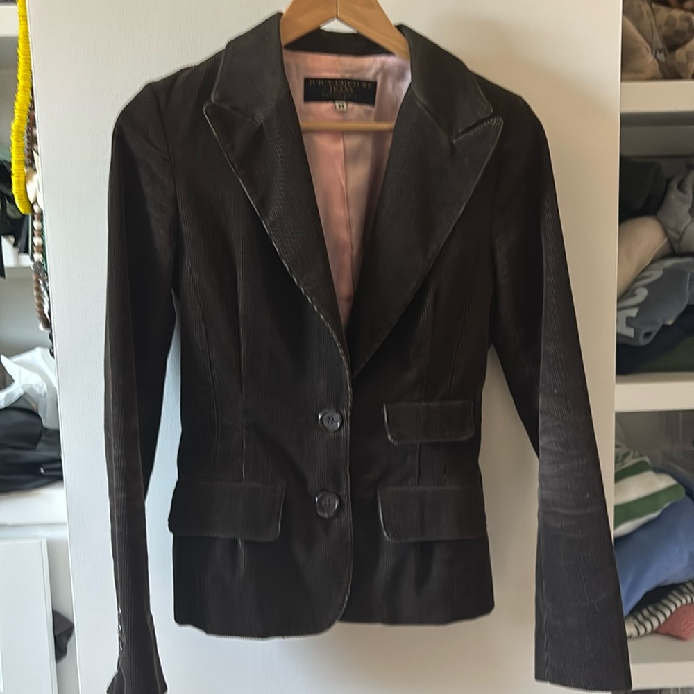 juicy couturee jeans chocolate brown corduroy blazer